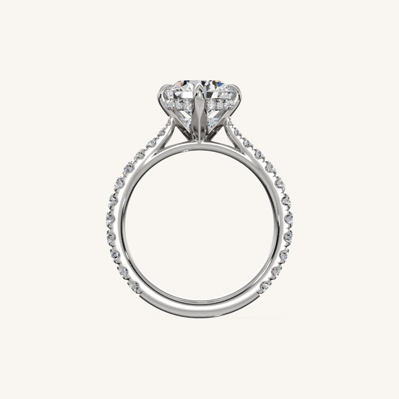 The Solienne – Cathedral Solitaire Hidden Halo Engagement Ring (E-W)