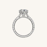 Load image into Gallery viewer, The Solienne – Cathedral Solitaire Hidden Halo Engagement Ring (E-W)
