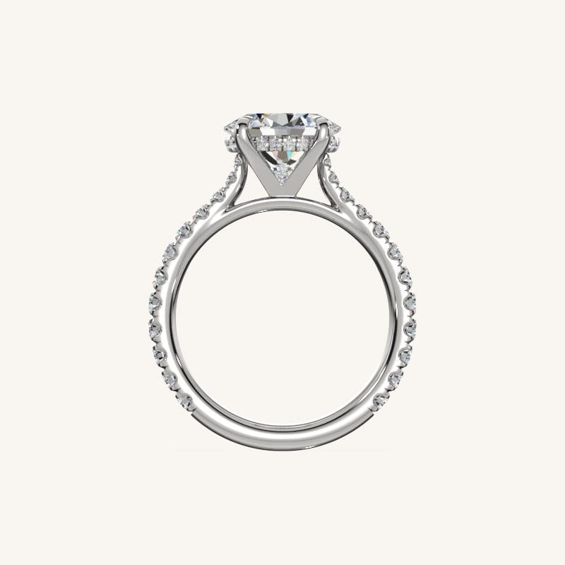 The Solienne – Cathedral Solitaire Hidden Halo Engagement Ring (E-W)