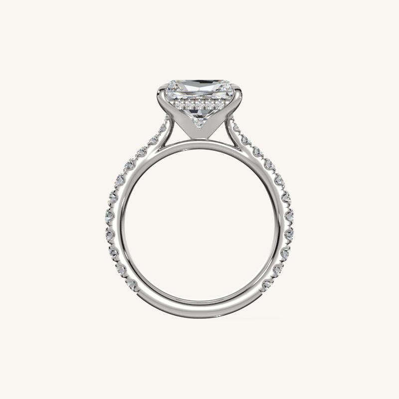 The Solienne – Cathedral Solitaire Hidden Halo Engagement Ring (E-W)