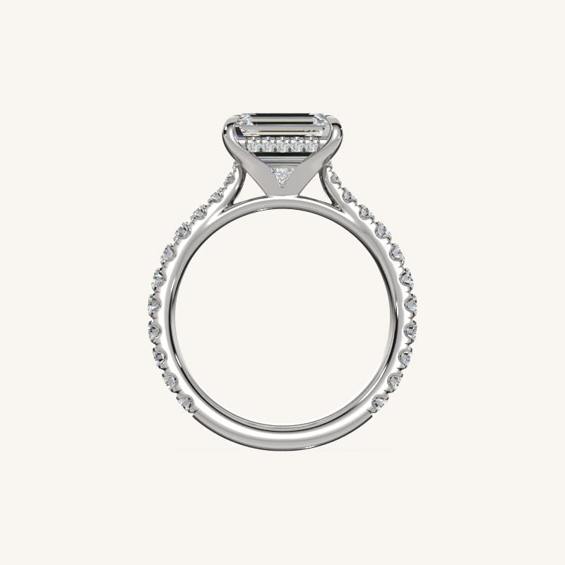The Solienne – Cathedral Solitaire Hidden Halo Engagement Ring (E-W)