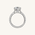 Load image into Gallery viewer, The Solienne – Cathedral Solitaire Hidden Halo Engagement Ring (E-W)
