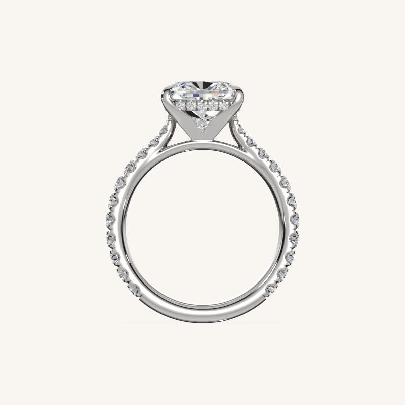 The Solienne – Cathedral Solitaire Hidden Halo Engagement Ring (E-W)