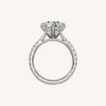 Load image into Gallery viewer, The Solienne – Cathedral Solitaire Hidden Halo Engagement Ring (E-W)
