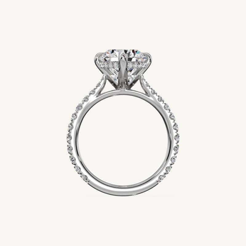 The Solienne – Cathedral Solitaire Hidden Halo Engagement Ring (E-W)