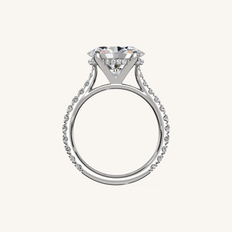 The Solienne – Cathedral Solitaire Hidden Halo Engagement Ring (E-W)