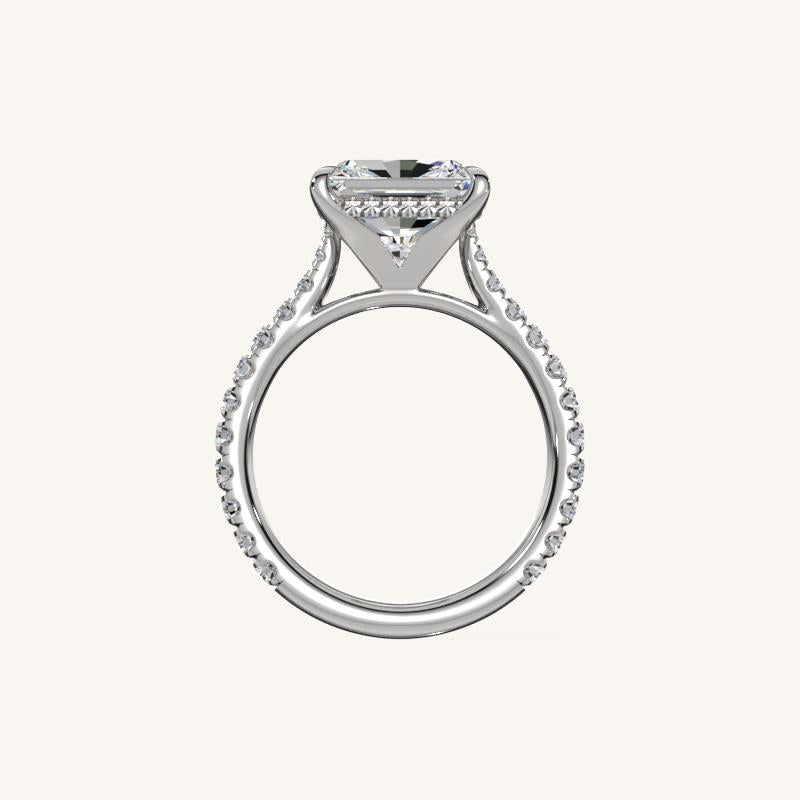 The Solienne – Cathedral Solitaire Hidden Halo Engagement Ring (E-W)