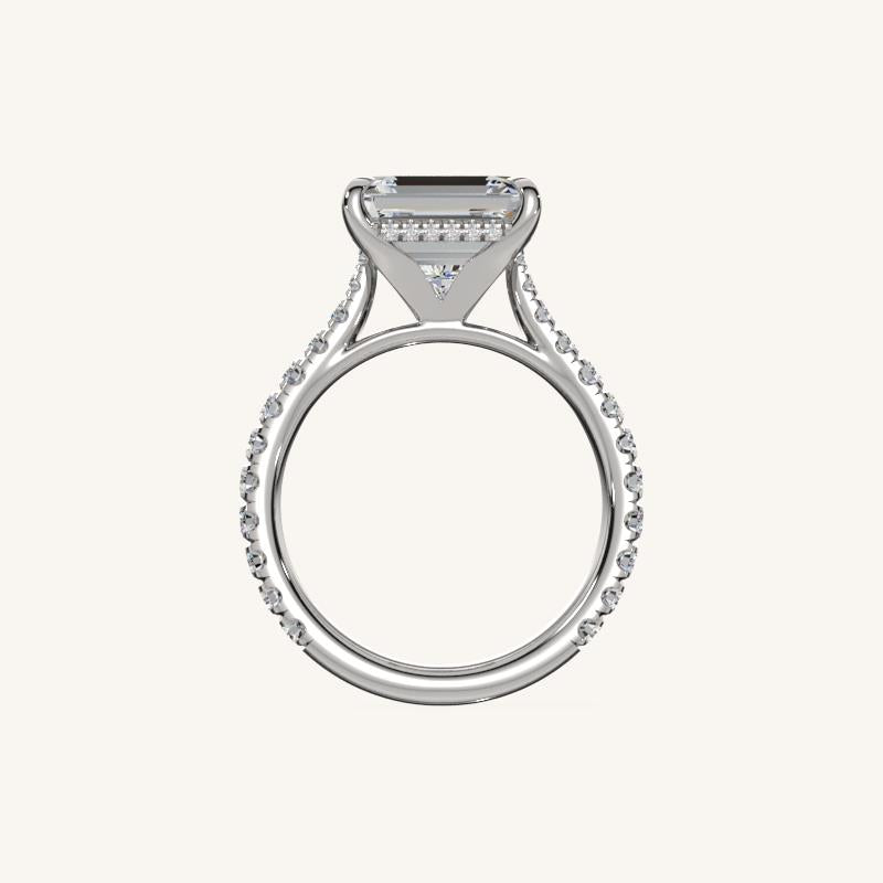 The Solienne – Cathedral Solitaire Hidden Halo Engagement Ring (E-W)