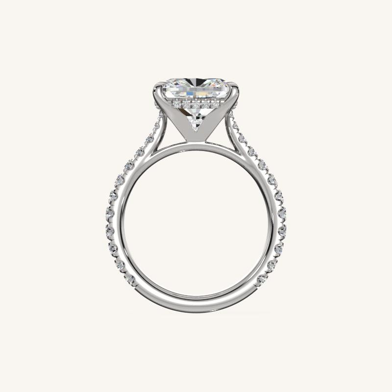 The Solienne – Cathedral Solitaire Hidden Halo Engagement Ring (E-W)