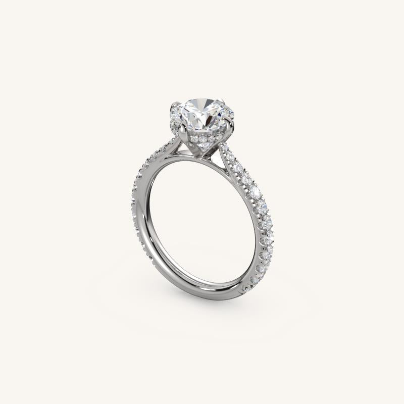 The Solienne – Cathedral Solitaire Hidden Halo Engagement Ring (E-W)