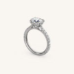Load image into Gallery viewer, The Solienne – Cathedral Solitaire Hidden Halo Engagement Ring (E-W)
