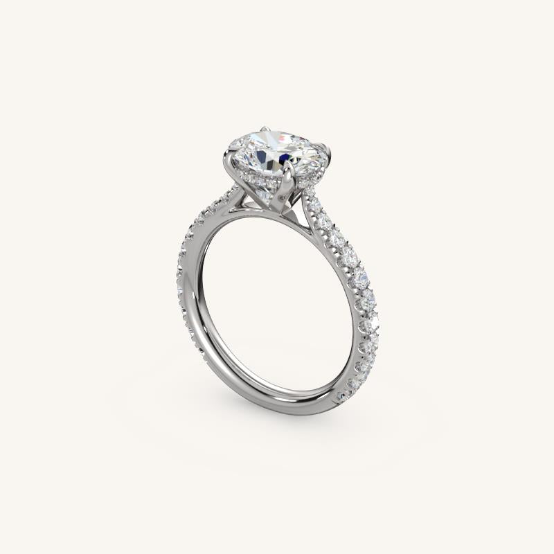 The Solienne – Cathedral Solitaire Hidden Halo Engagement Ring (E-W)