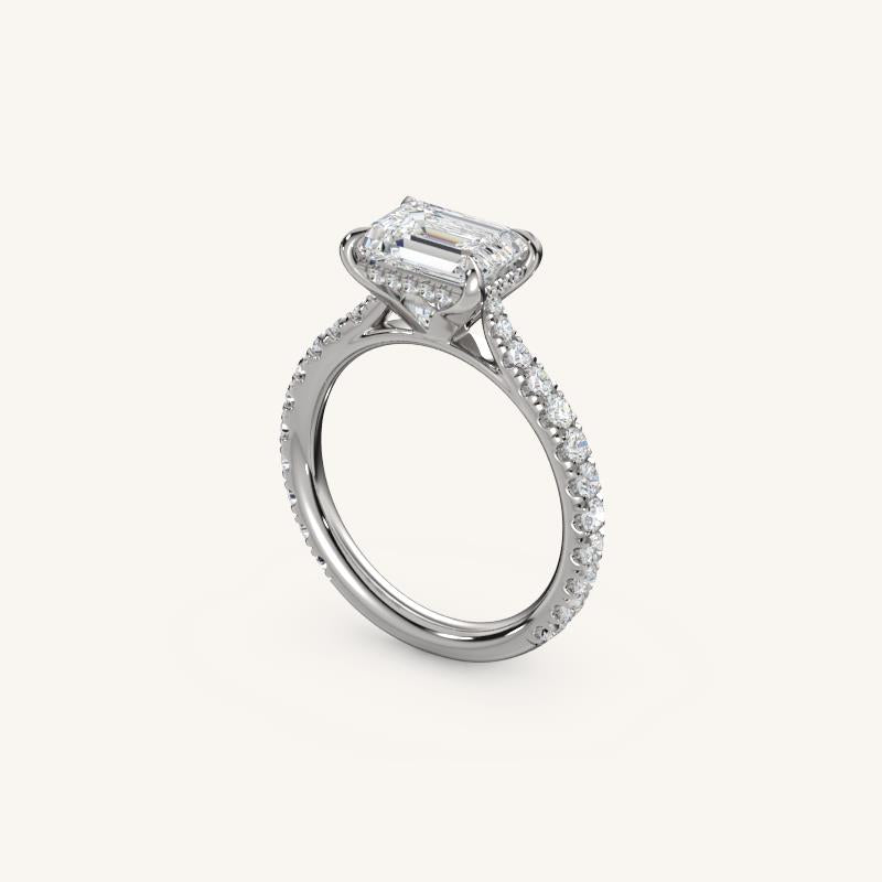 The Solienne – Cathedral Solitaire Hidden Halo Engagement Ring (E-W)