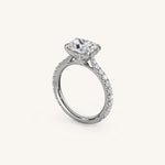 Load image into Gallery viewer, The Solienne – Cathedral Solitaire Hidden Halo Engagement Ring (E-W)

