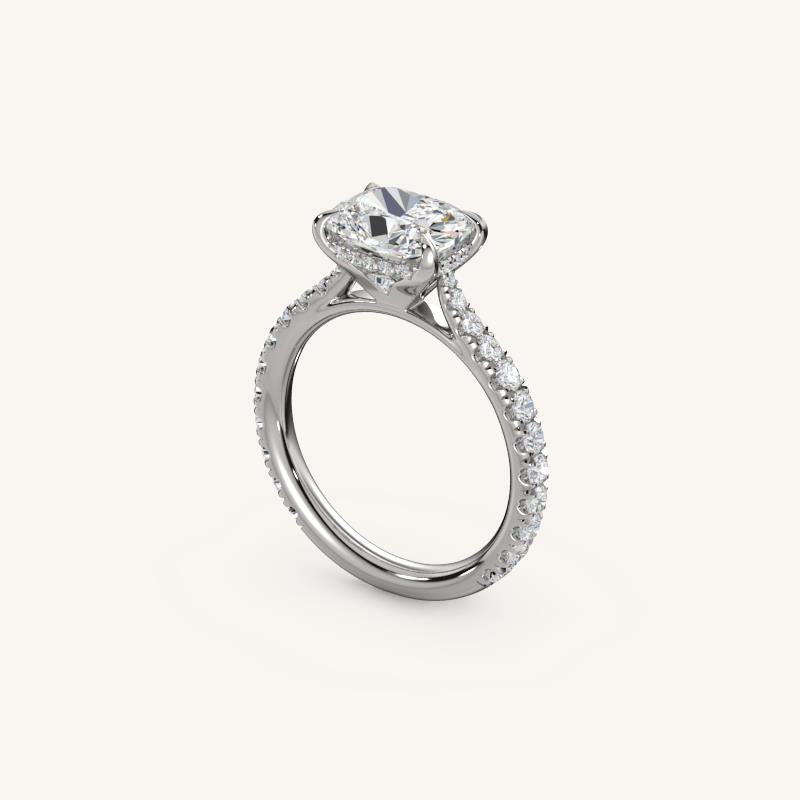 The Solienne – Cathedral Solitaire Hidden Halo Engagement Ring (E-W)