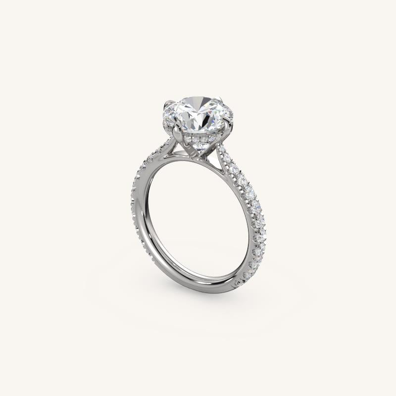 The Solienne – Cathedral Solitaire Hidden Halo Engagement Ring (E-W)