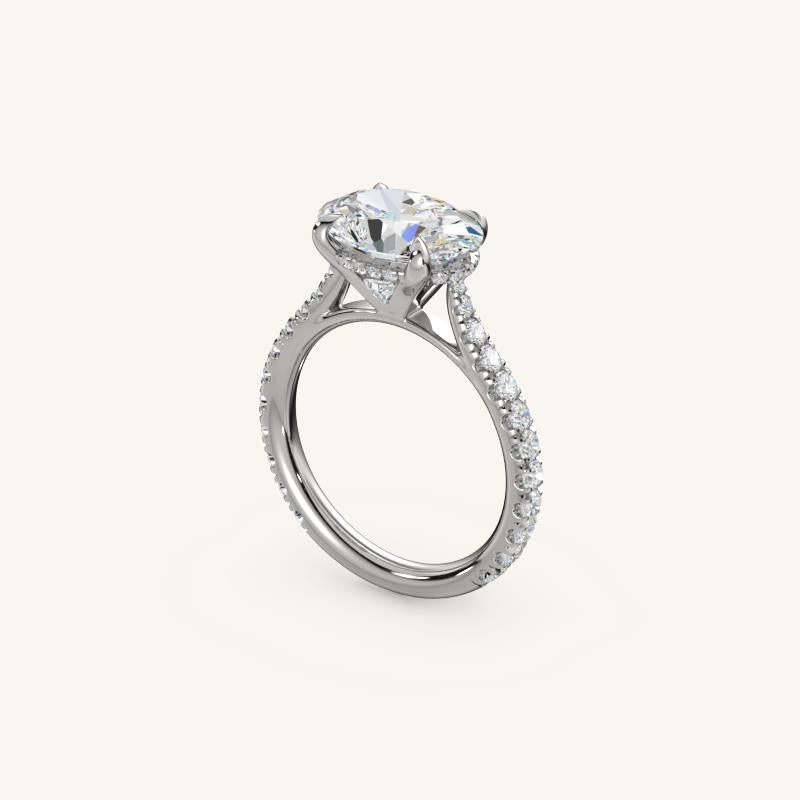 The Solienne – Cathedral Solitaire Hidden Halo Engagement Ring (E-W)