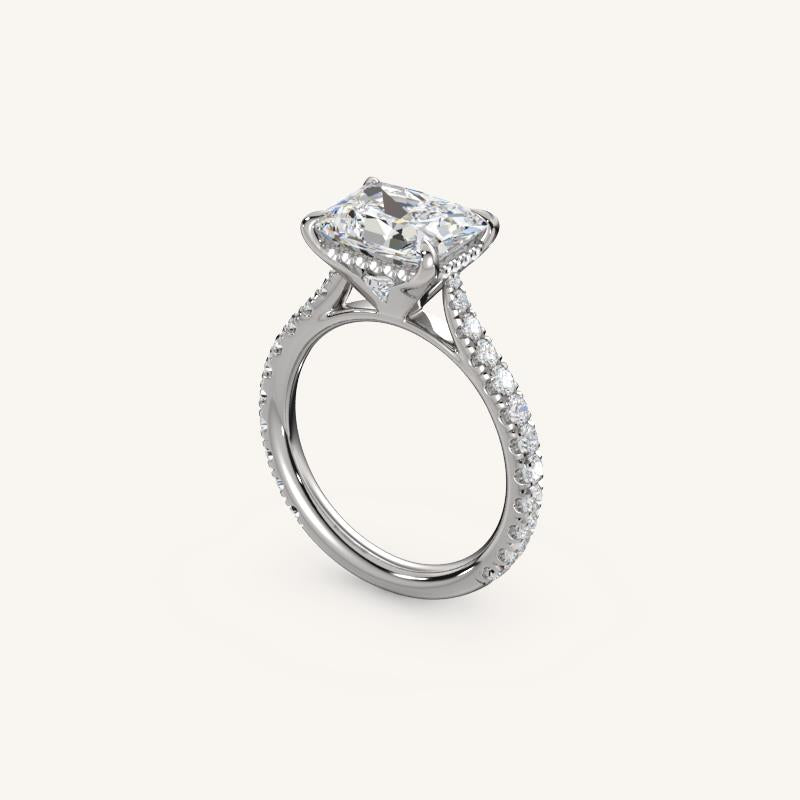 The Solienne – Cathedral Solitaire Hidden Halo Engagement Ring (E-W)
