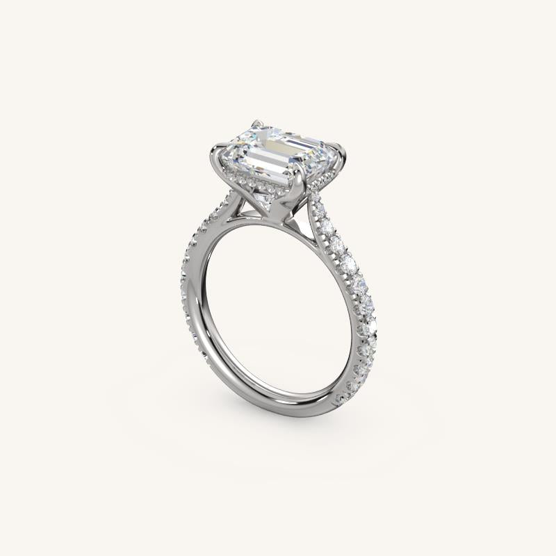 The Solienne – Cathedral Solitaire Hidden Halo Engagement Ring (E-W)