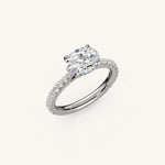 Load image into Gallery viewer, The Solienne – Cathedral Solitaire Hidden Halo Engagement Ring (E-W)
