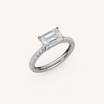 Load image into Gallery viewer, The Solienne – Cathedral Solitaire Hidden Halo Engagement Ring (E-W)

