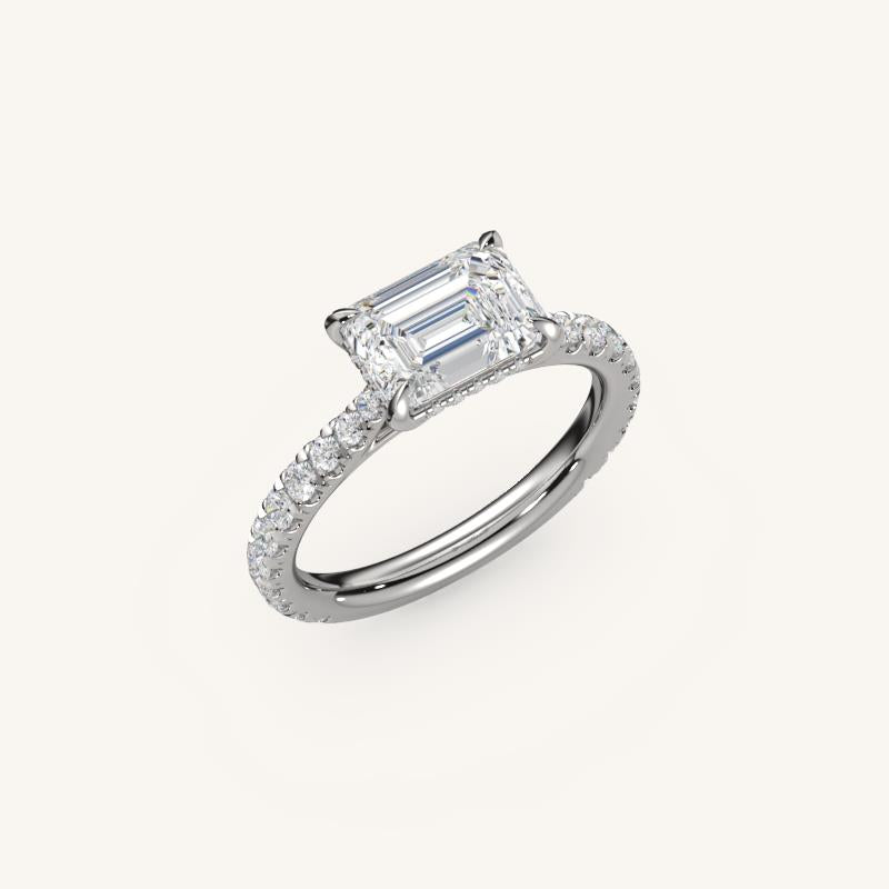 The Solienne – Cathedral Solitaire Hidden Halo Engagement Ring (E-W)