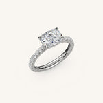 Load image into Gallery viewer, The Solienne – Cathedral Solitaire Hidden Halo Engagement Ring (E-W)
