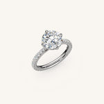 Load image into Gallery viewer, The Solienne – Cathedral Solitaire Hidden Halo Engagement Ring (E-W)
