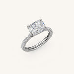 Load image into Gallery viewer, The Solienne – Cathedral Solitaire Hidden Halo Engagement Ring (E-W)
