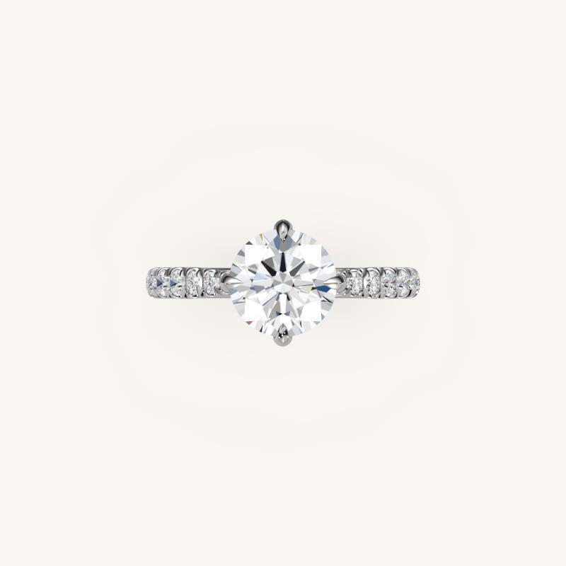 The Solienne – Cathedral Solitaire Hidden Halo Engagement Ring (E-W)