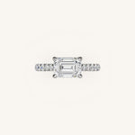 Load image into Gallery viewer, The Solienne – Cathedral Solitaire Hidden Halo Engagement Ring (E-W)
