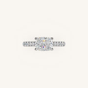 The Solienne – Cathedral Solitaire Hidden Halo Engagement Ring (E-W)