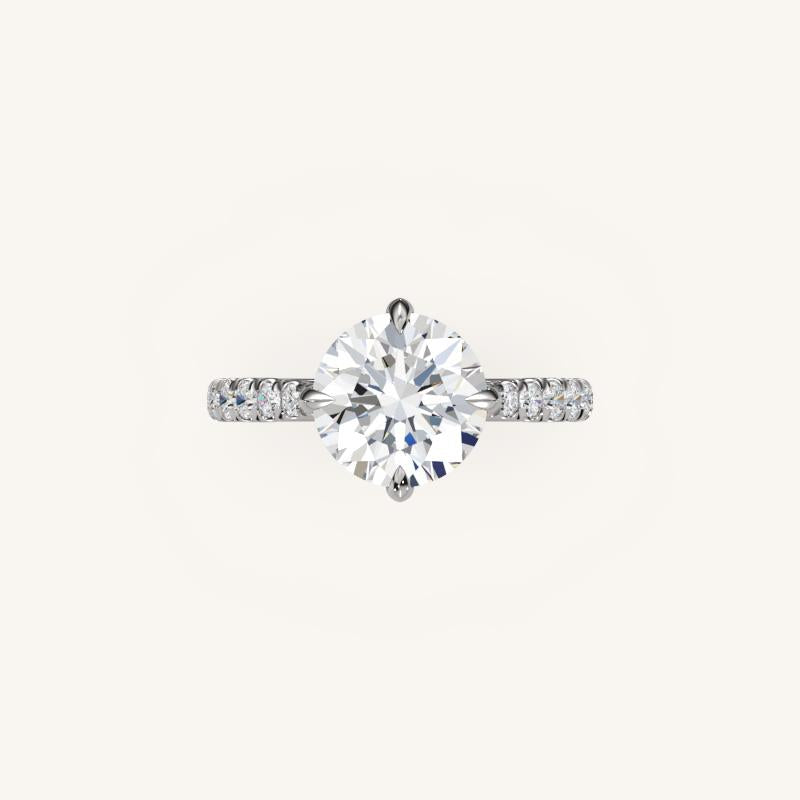 The Solienne – Cathedral Solitaire Hidden Halo Engagement Ring (E-W)