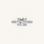 Load image into Gallery viewer, The Solienne – Cathedral Solitaire Hidden Halo Engagement Ring (E-W)
