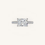 Load image into Gallery viewer, The Solienne – Cathedral Solitaire Hidden Halo Engagement Ring (E-W)
