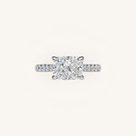 Load image into Gallery viewer, The Solienne – Cathedral Solitaire Hidden Halo Engagement Ring (E-W)
