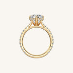 Load image into Gallery viewer, The Solienne – Cathedral Solitaire Hidden Halo Engagement Ring (E-W)

