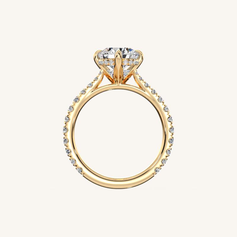 The Solienne – Cathedral Solitaire Hidden Halo Engagement Ring (E-W)