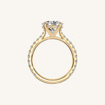 Load image into Gallery viewer, The Solienne – Cathedral Solitaire Hidden Halo Engagement Ring (E-W)
