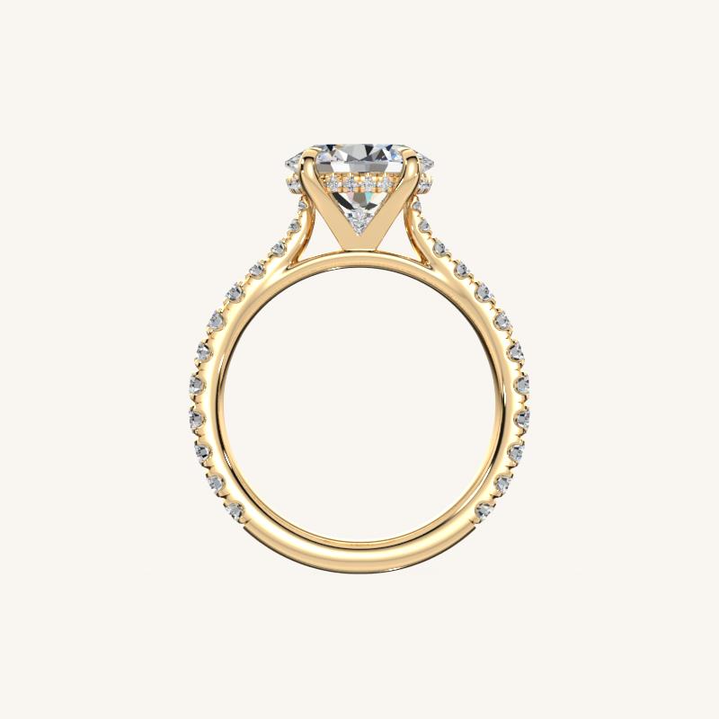 The Solienne – Cathedral Solitaire Hidden Halo Engagement Ring (E-W)