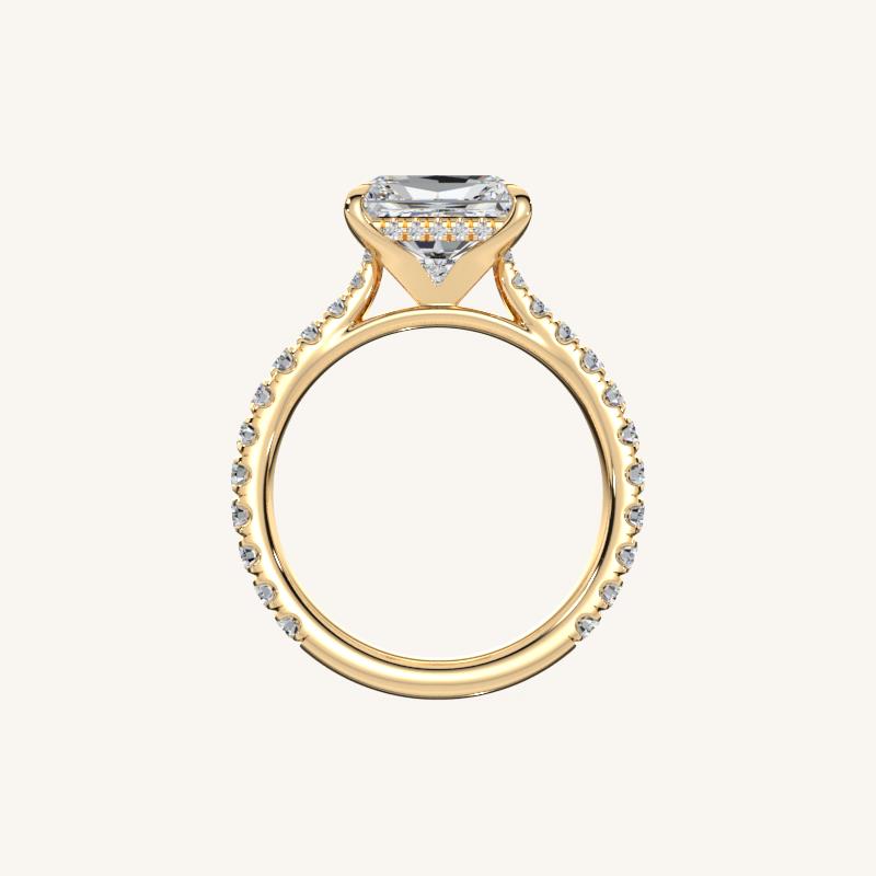 The Solienne – Cathedral Solitaire Hidden Halo Engagement Ring (E-W)