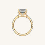 Load image into Gallery viewer, The Solienne – Cathedral Solitaire Hidden Halo Engagement Ring (E-W)
