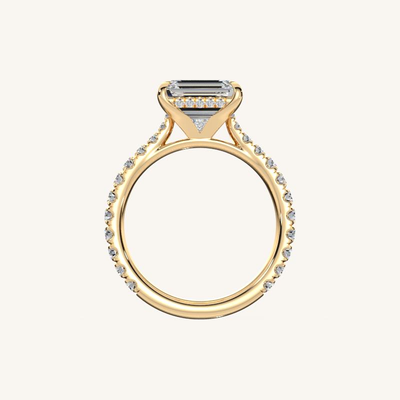 The Solienne – Cathedral Solitaire Hidden Halo Engagement Ring (E-W)