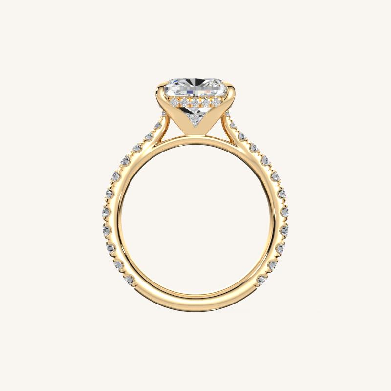 The Solienne – Cathedral Solitaire Hidden Halo Engagement Ring (E-W)
