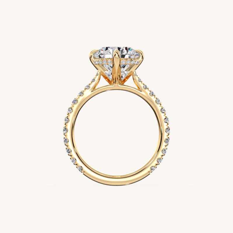 The Solienne – Cathedral Solitaire Hidden Halo Engagement Ring (E-W)