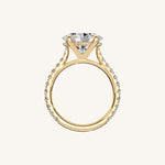 Load image into Gallery viewer, The Solienne – Cathedral Solitaire Hidden Halo Engagement Ring (E-W)
