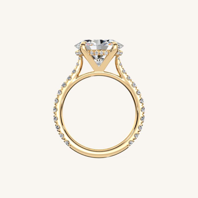 The Solienne – Cathedral Solitaire Hidden Halo Engagement Ring (E-W)