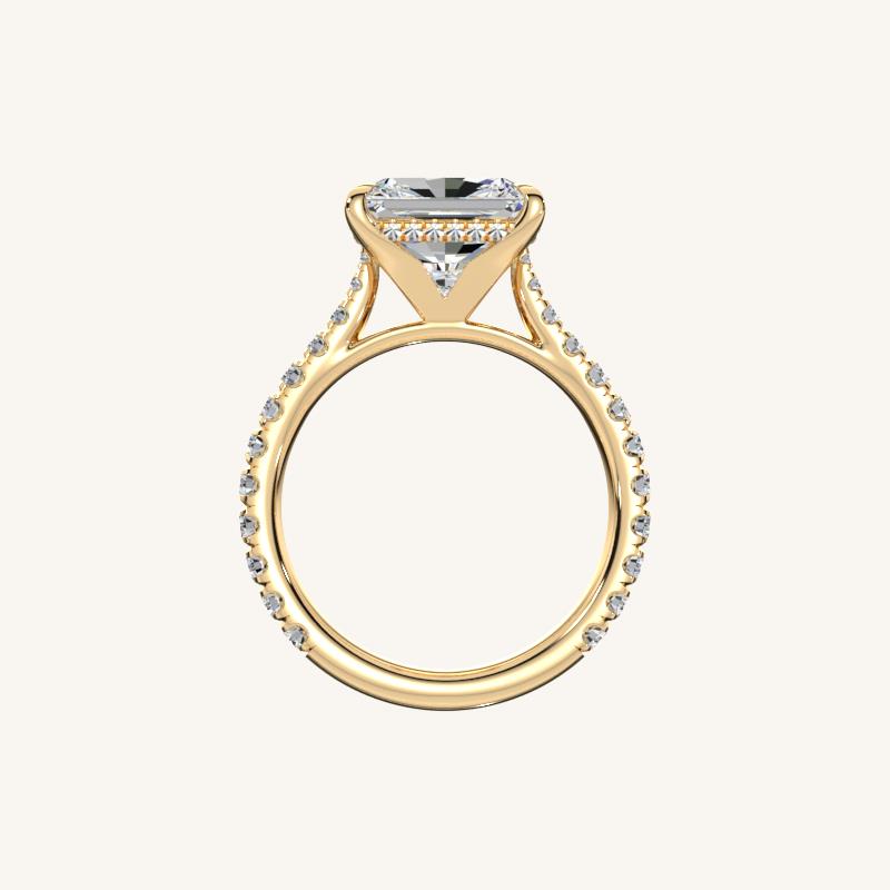 The Solienne – Cathedral Solitaire Hidden Halo Engagement Ring (E-W)