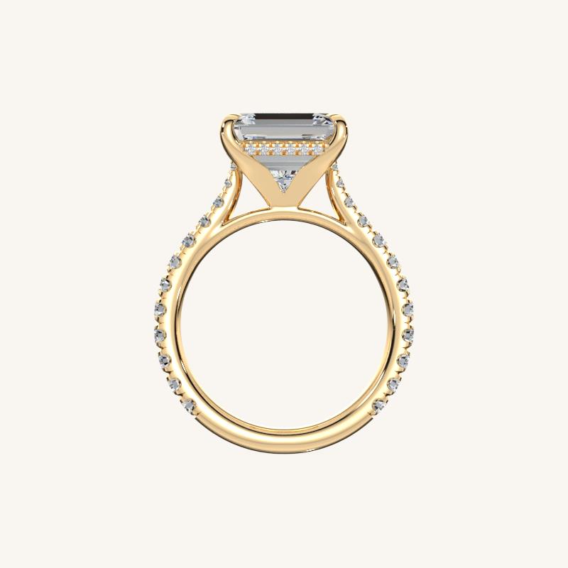 The Solienne – Cathedral Solitaire Hidden Halo Engagement Ring (E-W)