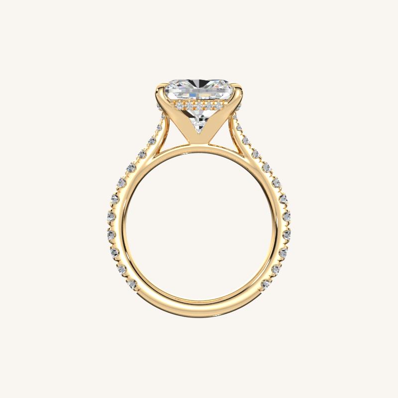 The Solienne – Cathedral Solitaire Hidden Halo Engagement Ring (E-W)